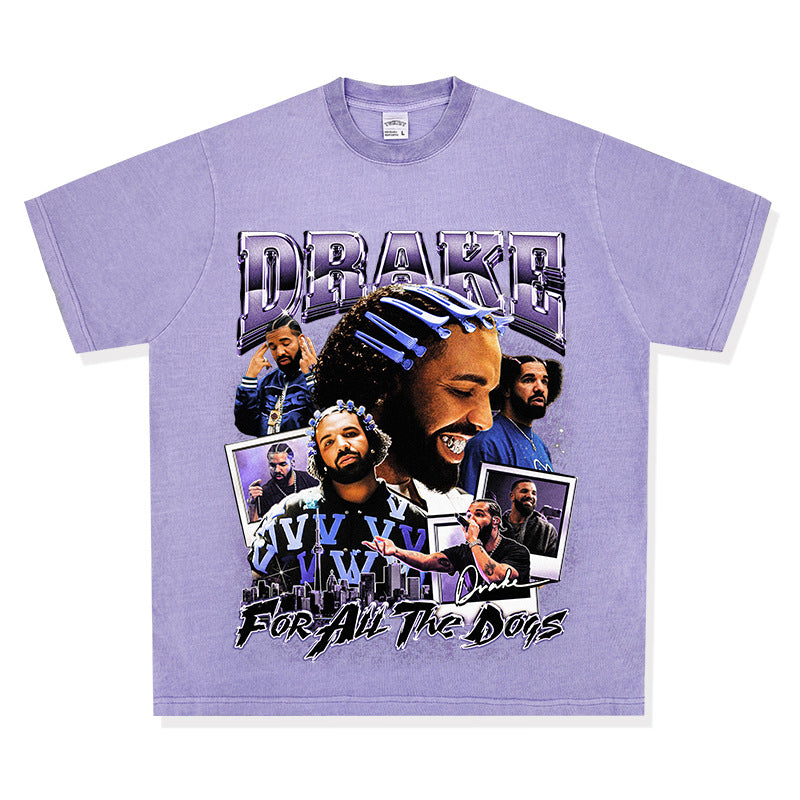 Cool t rapper vintage drake DRAKE print short sleeve t-shirt Vintage