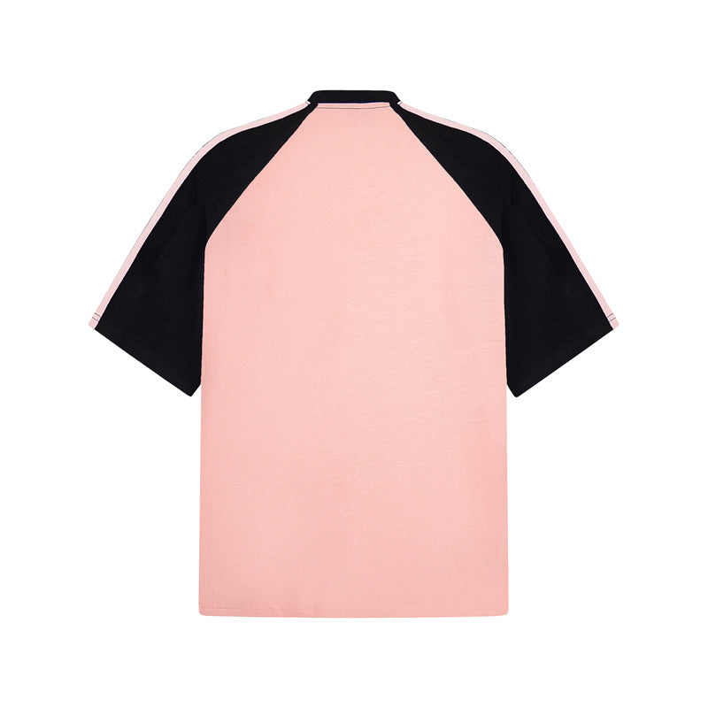 Casual Street Wear Vintage Shoulder Short Sleeve Summer Crew Neck Top