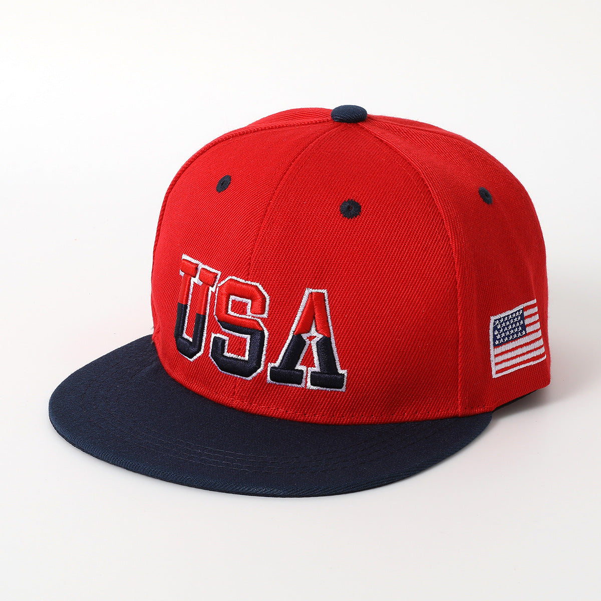 Vintage Usa Cap Flat Edge Summer Embroidered Sun Hat