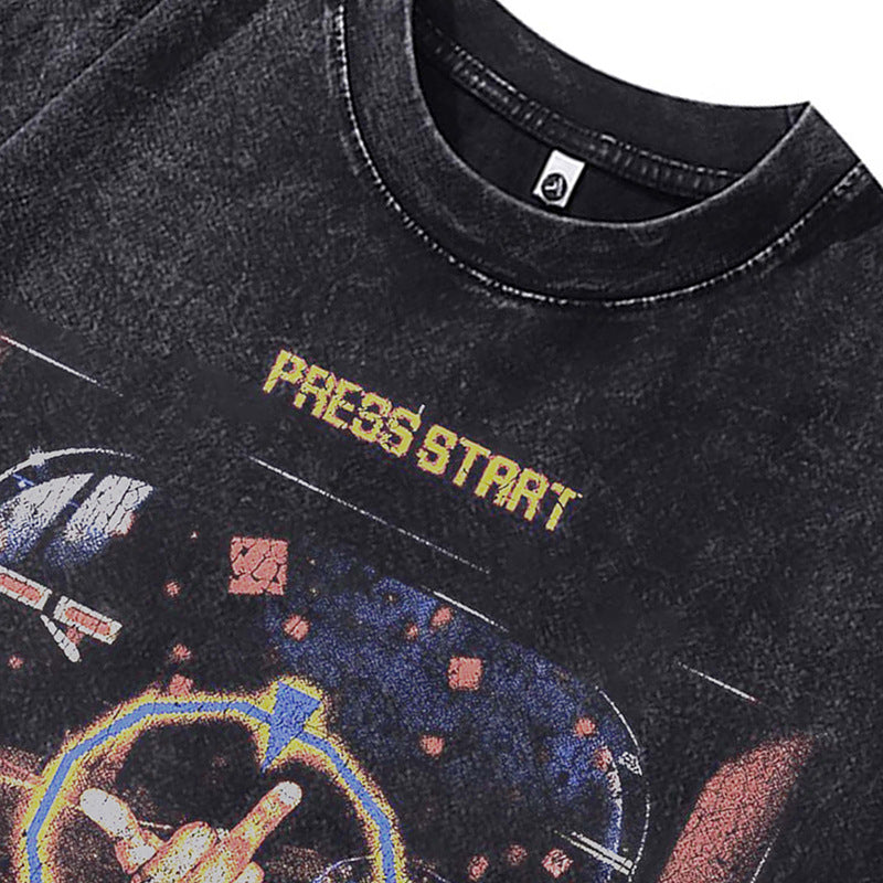 Ropa Vintage Hombre Anime Print Make Old Short Sleeve T-Shirt