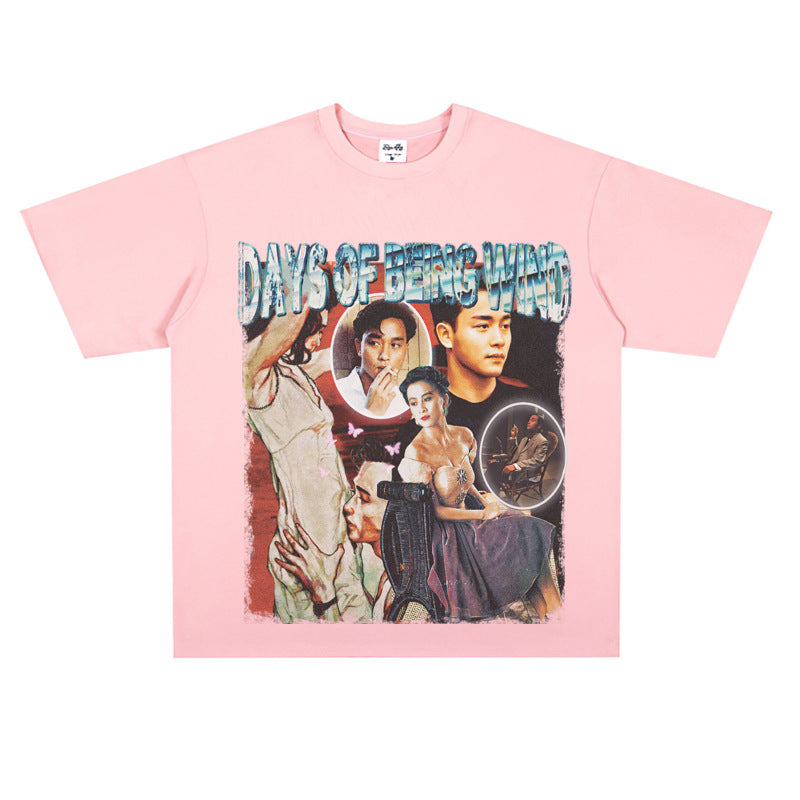 Film Star T Shirt Classic Movie Zhang Guorong Afei Short Sleeve Loose Retro Street Printing T-shirt