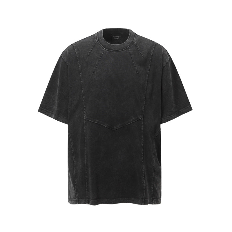 Camisas Retros Vintage Short Sleeve Loose Old Washed Half Sleeve T-Shirt