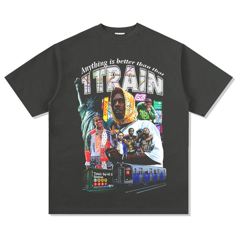 Cool t rapper ASAP ROCKY hip hop rap print short sleeve t-shirt