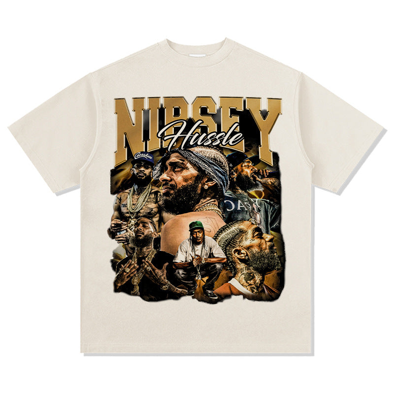 Marcas streetwear usa vintage Nipsey print short sleeve t-shirt