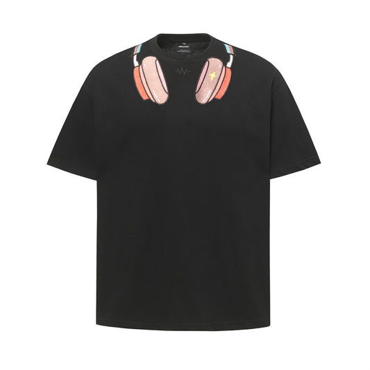 Casual Street Wear Headphones 3D Painting Printing Short Sleeve T-Shirt