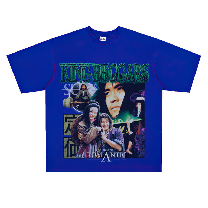 Film Star T Shirt Stephen Chow Short Sleeve American Retro Loose T-shirt