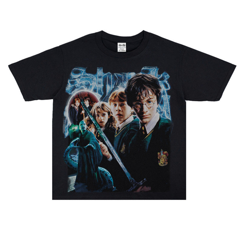 Film Star T Shirt Movie Harry PROTONIC Magic Street Style Short Sleeve Loose American T-shirt
