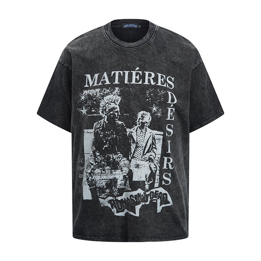 Hip hop clothing new york summer vintage wash t-shirt short sleeve