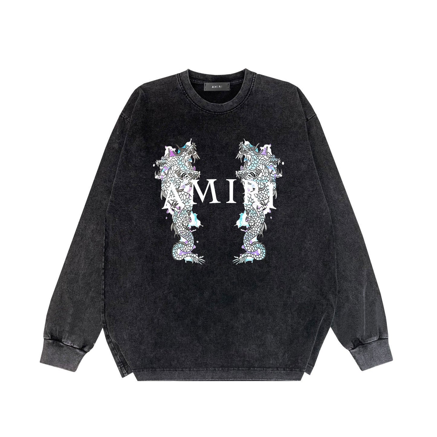 Amiri Long Sleeve Shirt Vintage T Shirt Washed and Worn Vintage Long Sleeve T-shirt