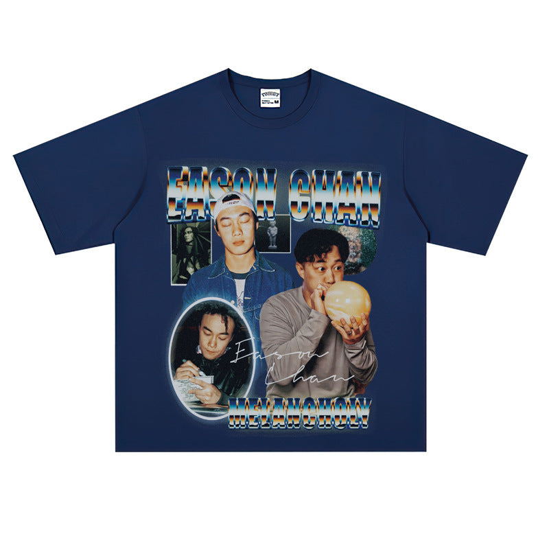 Film Star T Shirt Chen Yixun Loose American Retro Street T-shirt Men and Women