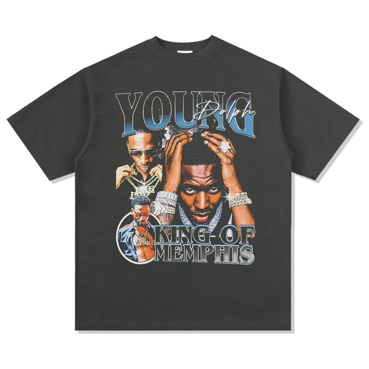 Marcas streetwear usa hip hop young dolphin Young Dolph print short sleeve t-shirt