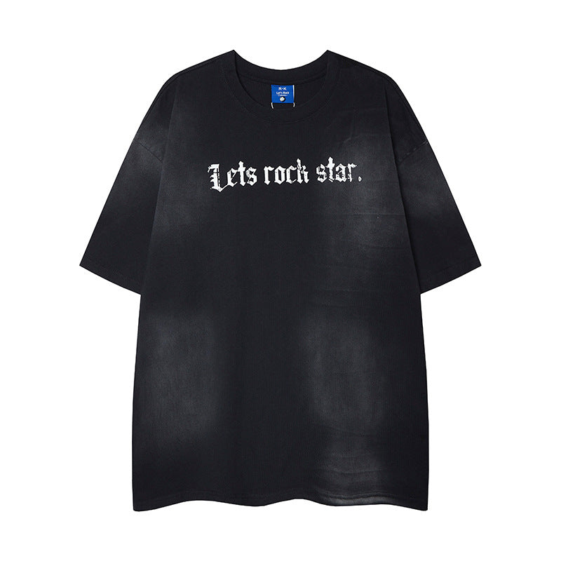 Nyc 1990 Shirt summer t-shirt men loose gradual change color t-shirt