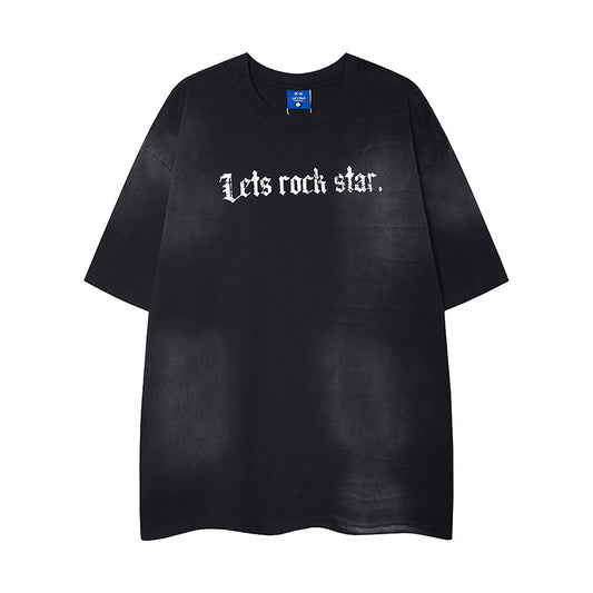 Nyc 1990 Shirt summer t-shirt men loose gradual change color t-shirt
