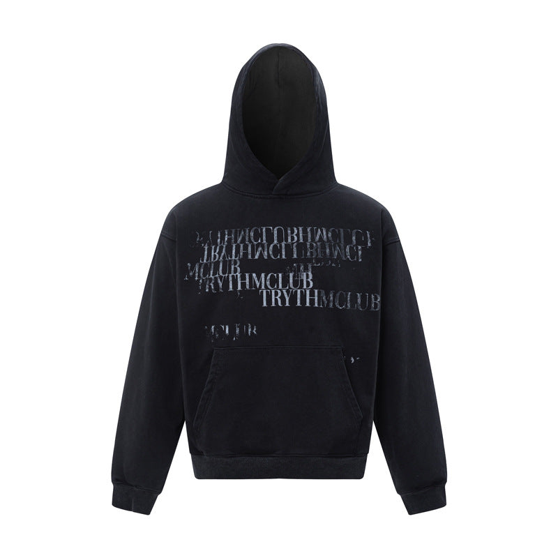 Streetwear Hoodie Vintage do gradual change letter print hooded sweater