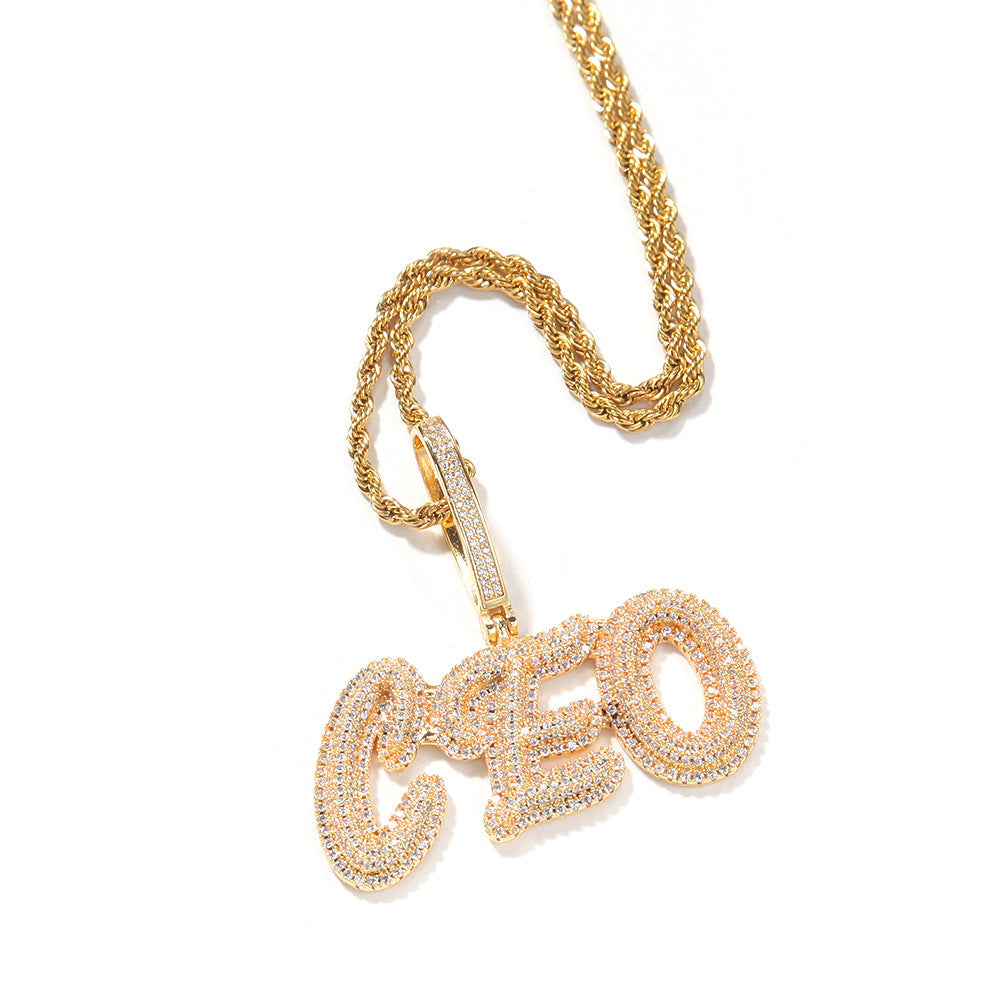 Jewelry Diamond Letter Necklace - Customized Alphabet Pieces Word Up St. Valentine's
