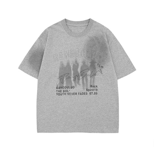 US drip outfits summer vintage done casual loose short sleeve T-Shirts