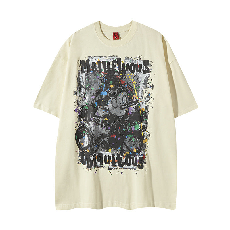 Nyc T Shirt Pinocchio Printed Short Sleeve T-Shirt Summer Casual Loose T-Shirt Top
