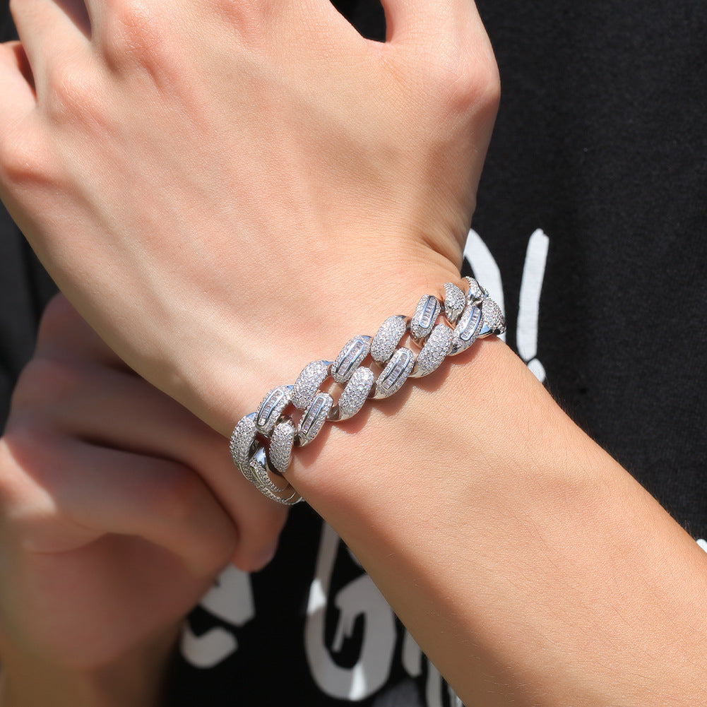 Bracelet Zircon Cuban Chain Bracelet Trendy Vintage Spectrum Jesus Pieces