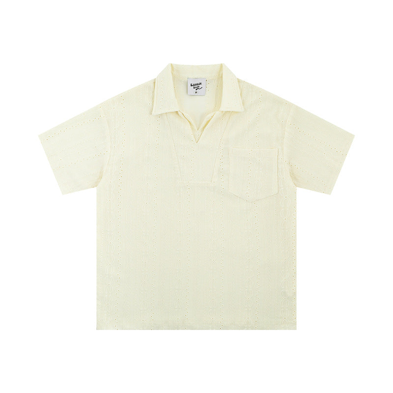 Hip Hop Shirts For Boys Summer, Lapel Short Sleeve POLO Shirt Casual Top