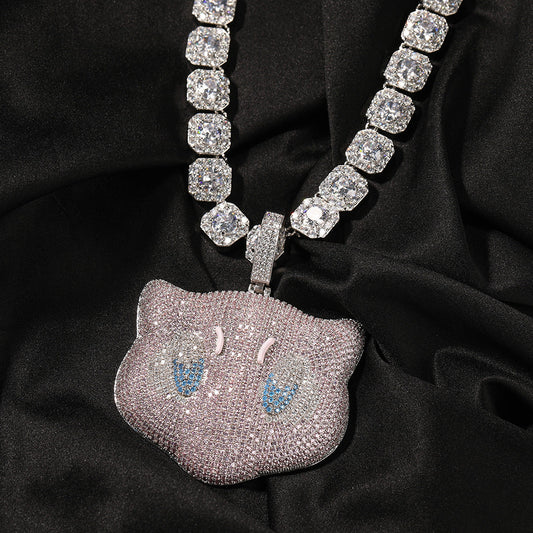Jewelry Hip Hop Jewelry Copper Inlaid Zircon Dream Pendant Animal Jesus Pieces Spectrum