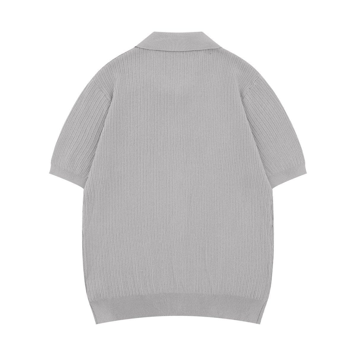 Hip hop clothing new york knitted cardigan polo lapel t-shirt