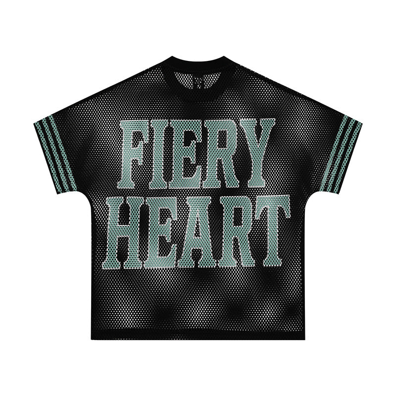 Hip Hop Shirts For Boys Hollow Alphabet Print Short Sleeve Jersey T-Shirt