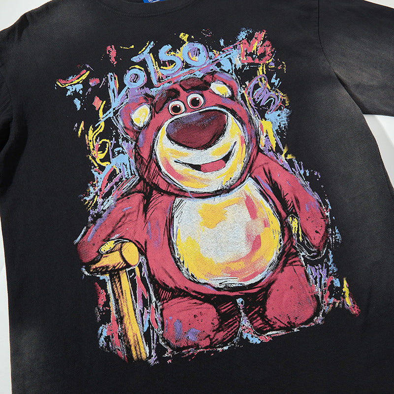 Nyc T Shirt Strawberry Bear Short Sleeve T-Shirt Summer Loose Casual Top