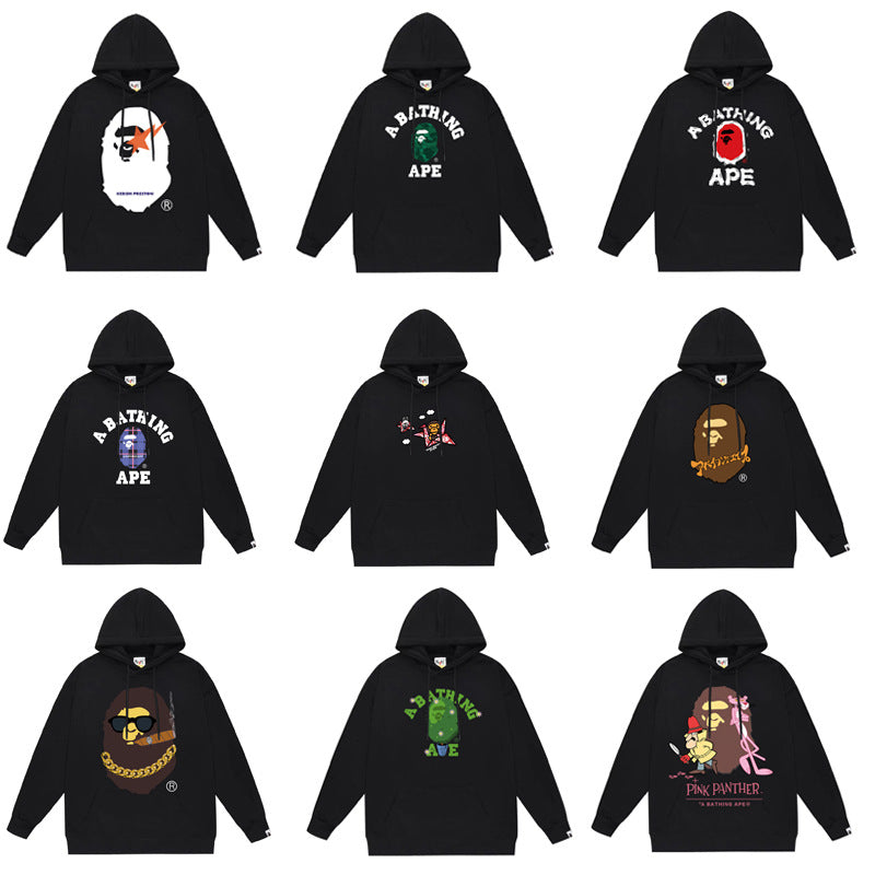 Ape Hoodie Autumn/Winter Letter Print Loose Hoodie Pullover Ape Sweater