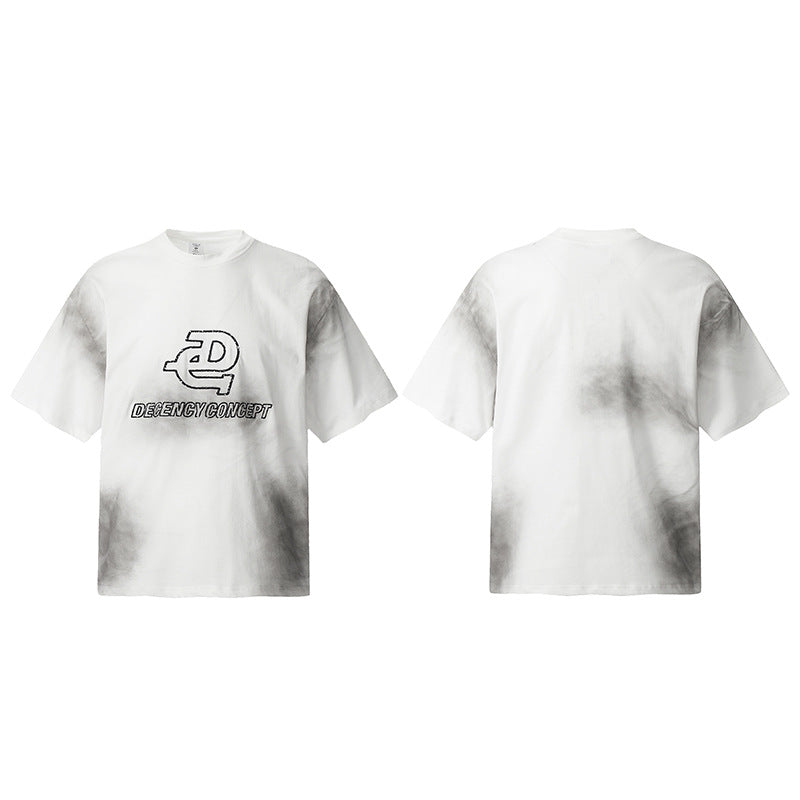 Marcas De Streetwear Embroidered Old Short Sleeve T-Shirt