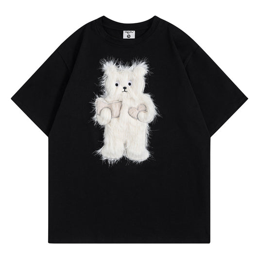 Camisetas streetwear Summer Vintage Bear Casual Loose Short Sleeve T-Shirt