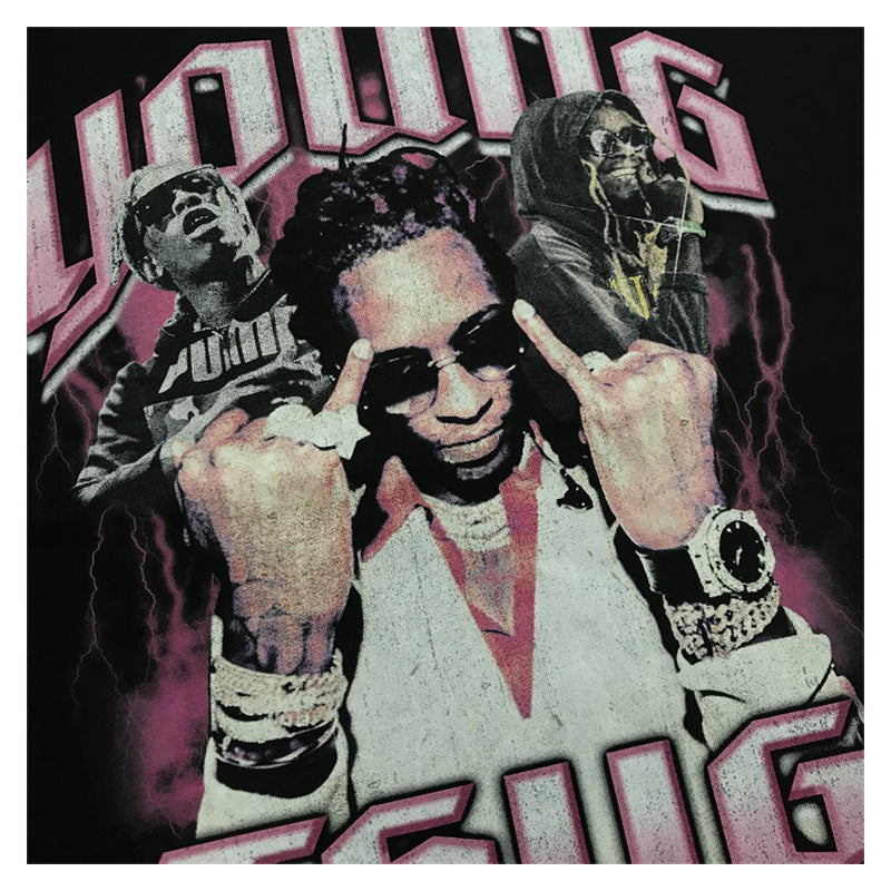 Cool t rapper young thug print short sleeve top