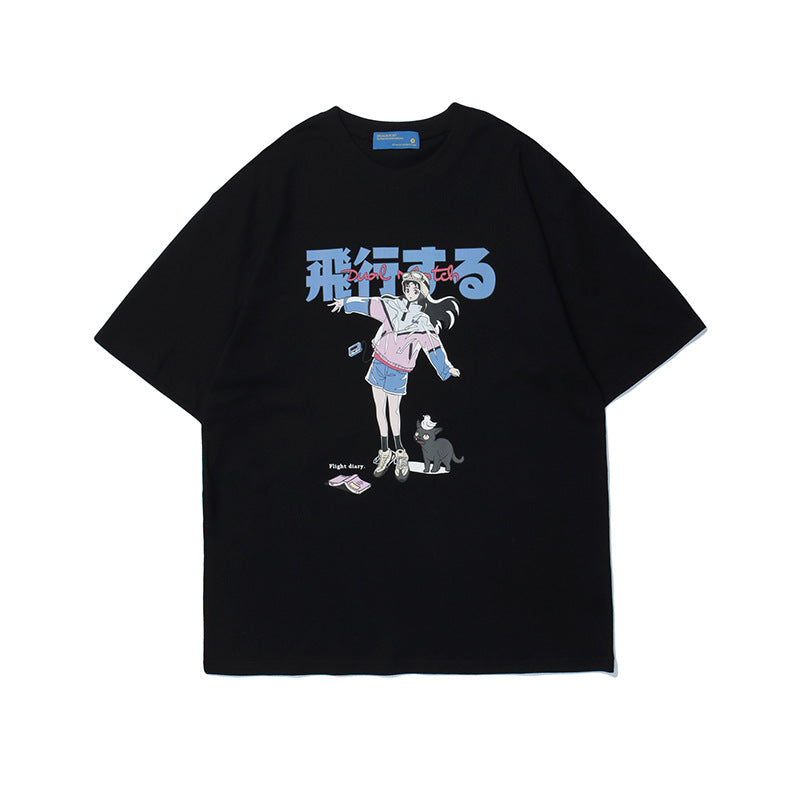 Vice streetwear summer cartoon character print short sleeve t-shirt