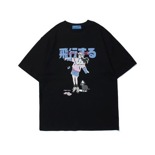 Vice streetwear summer cartoon character print short sleeve t-shirt