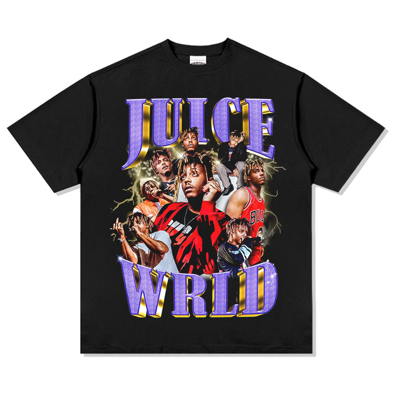 Outfit streetwear Vintage Hip Hop Juice Juswold Print Short Sleeve T-Shirt