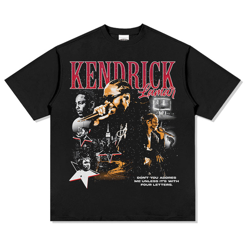 Outfit streetwear vintage hip hop kung fu kenny print short sleeve t-shirt