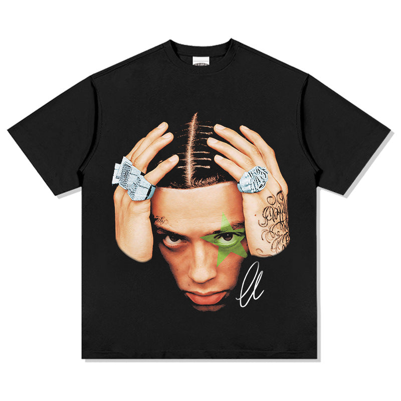 New york hip hop shop vintage hip hop Central Cee Sachushi print short sleeve t-shirt