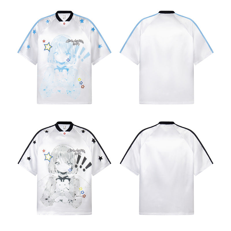 Hip Hop Shirts For Boys Loose Top Graffiti Short Sleeve T-Shirt
