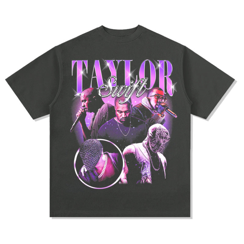 New york hip hop shop vintage kanye west taylor short sleeve t-shirt