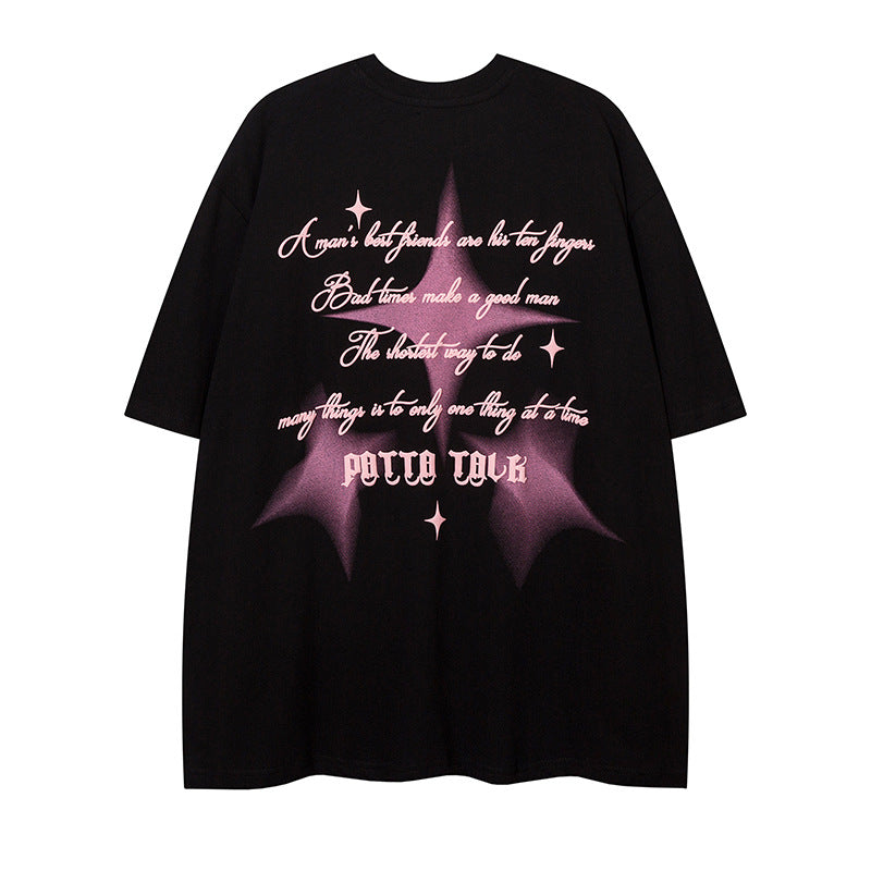 Hip Hop Clothes New York Necklace Print Short Sleeve T-Shirt