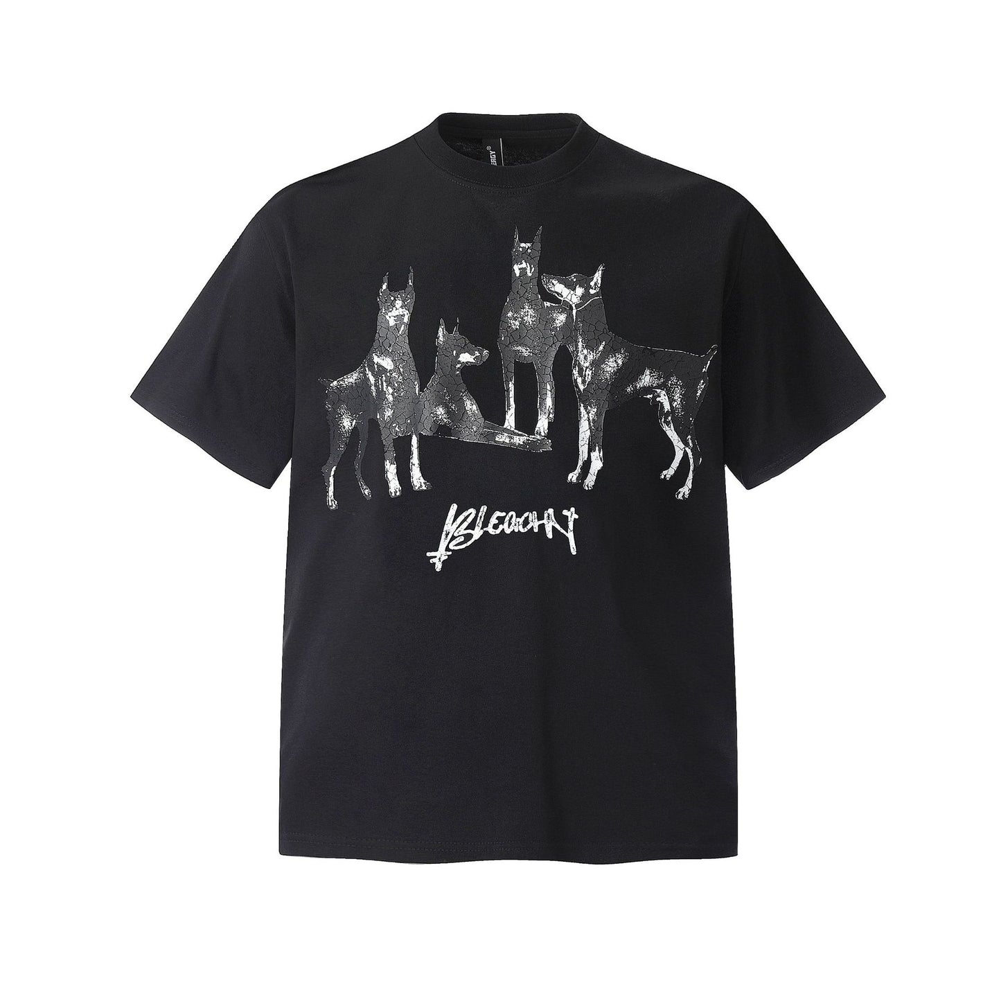 Retro Style Shirt For Men Summer Doberman Print T-Shirt Short Sleeve