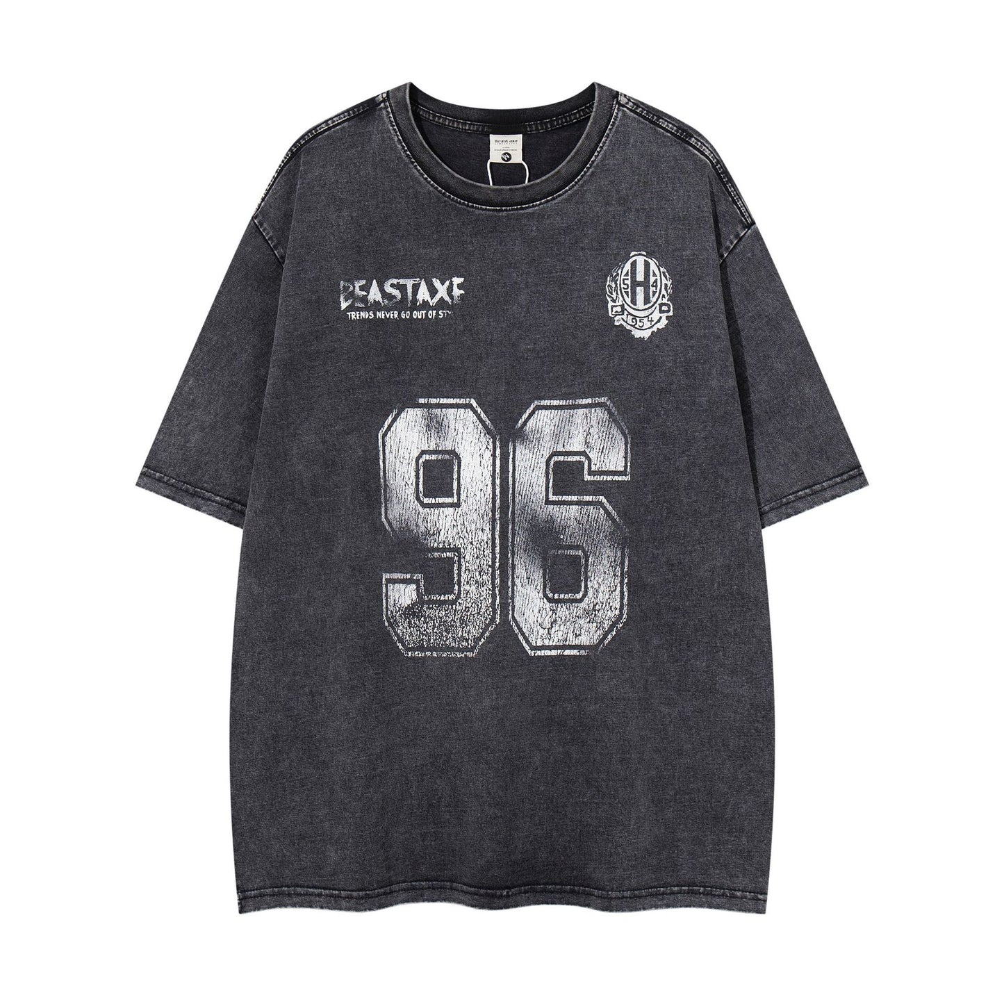 Hustle vintage summer vintage washed old t-shirt short sleeves