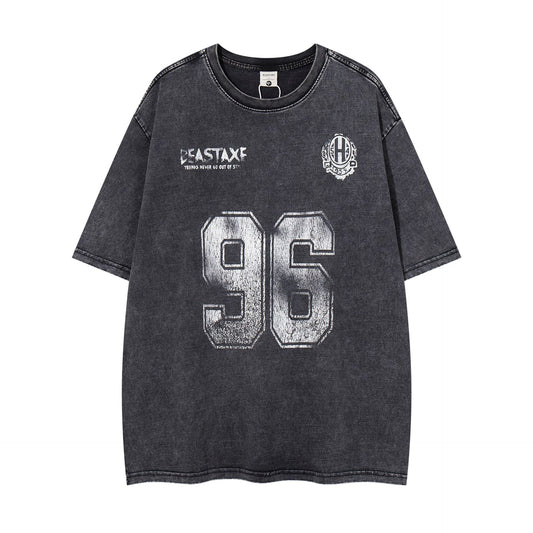 Hustle vintage summer vintage washed old t-shirt short sleeves