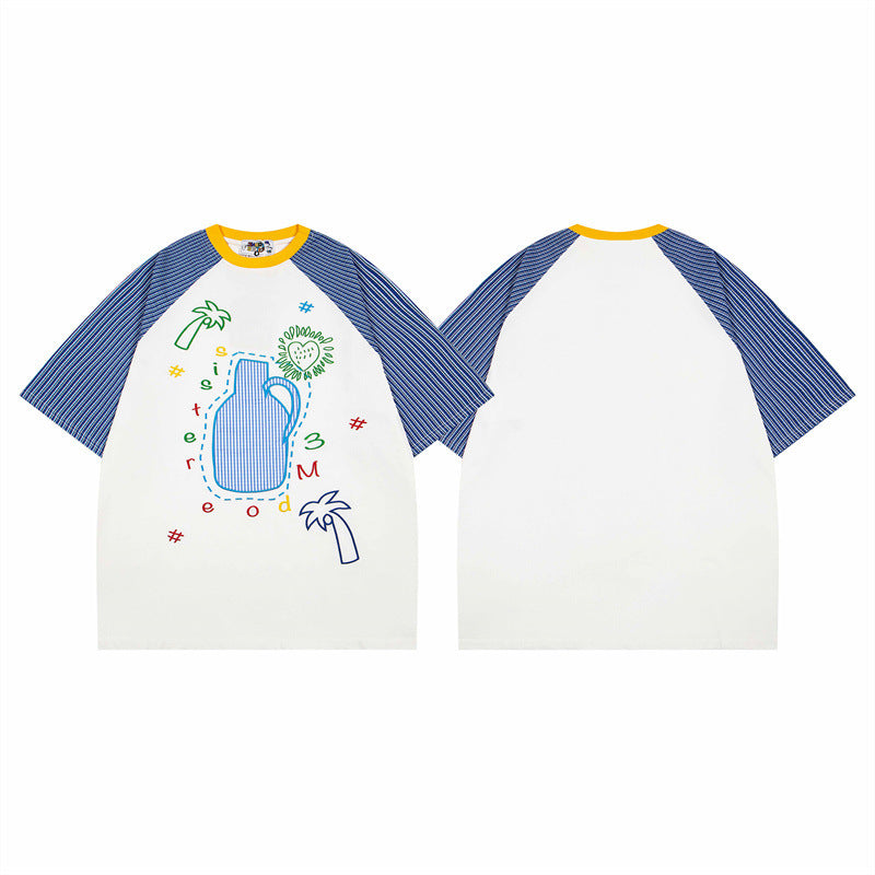 US drip outfits Summer Vintage Casual Loose Short Sleeve T-Shirts