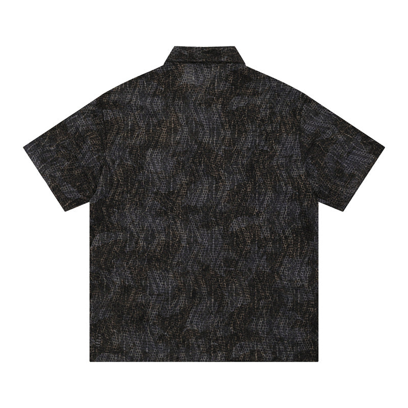 Hip Hop Shirts For Boys Short Sleeve Shirt Summer Lapel Button Up Shirt