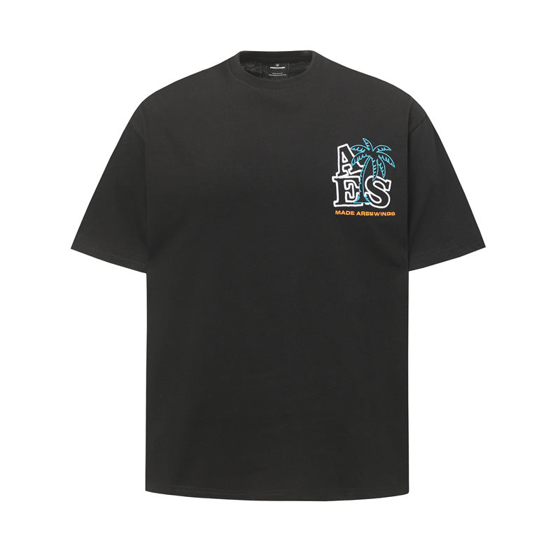 Hip Hop Shirts For Boys Letter Embroidered Short Sleeve T-Shirt Loose Casual Short Sleeve Top