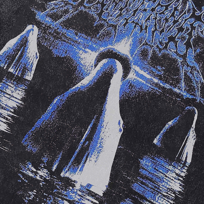 Ropa Vintage Hombre Vintage Print Short Sleeve T-Shirt