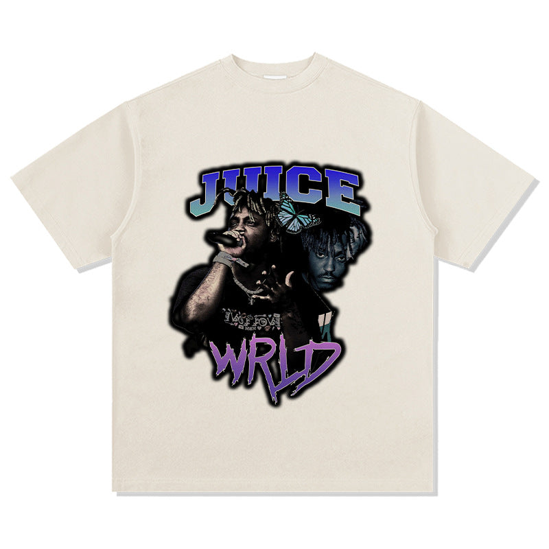 Cool t rapper hip hop rapper JUICE WRLD print short sleeve t-shirt VINTAGE