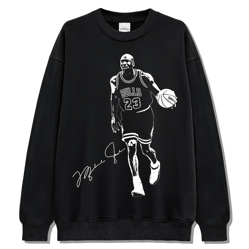 Marcas streetwear usa vintage trapeze mj print crew neck sweater