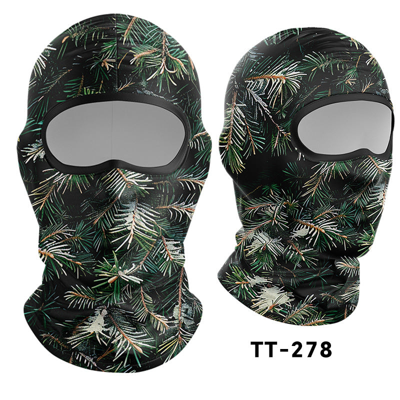 Cycling Windproof Hood Bionic Camouflage Printed Ice Silk Sunscreen Mask