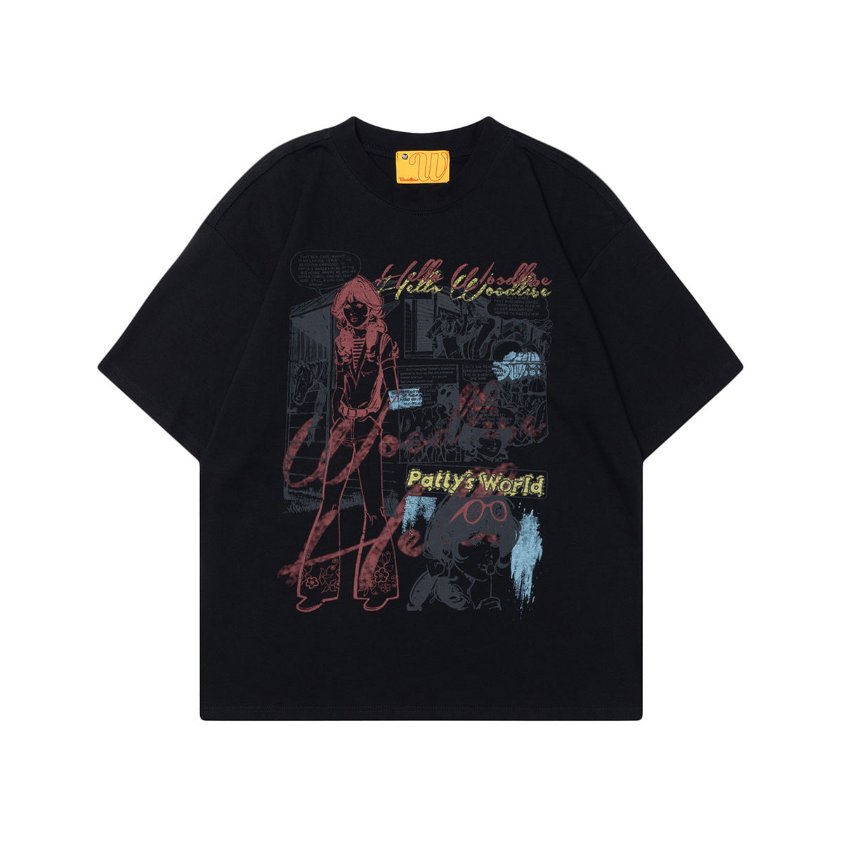 90s West Coast Hip Hop Fashion T Shirts Cartoon Graffiti Comic Girl Cotton Short Sleeve T-Shirt